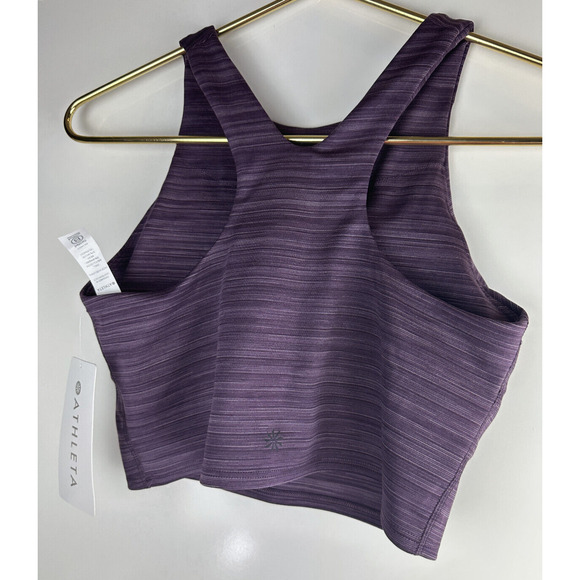 NWT Athleta Conscious Space Dye Crop Violet Purple Tank Sports Bra Stretch Small - Picture 6 of 10